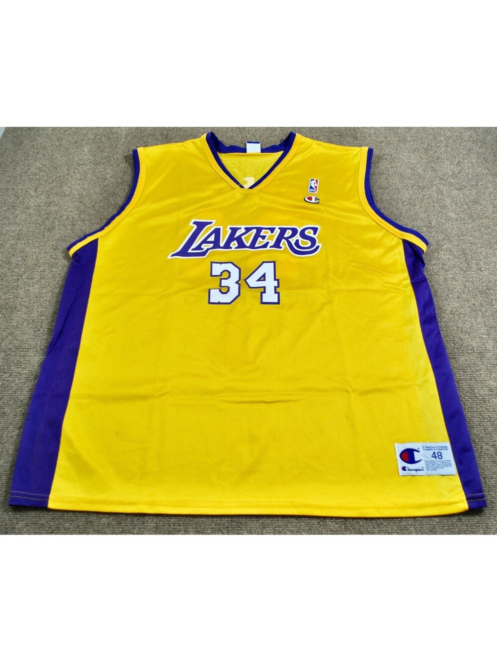 Los Angeles Lakers Shaquille Shaq O'Neal NBA Vintage Champion Jersey X-Large
